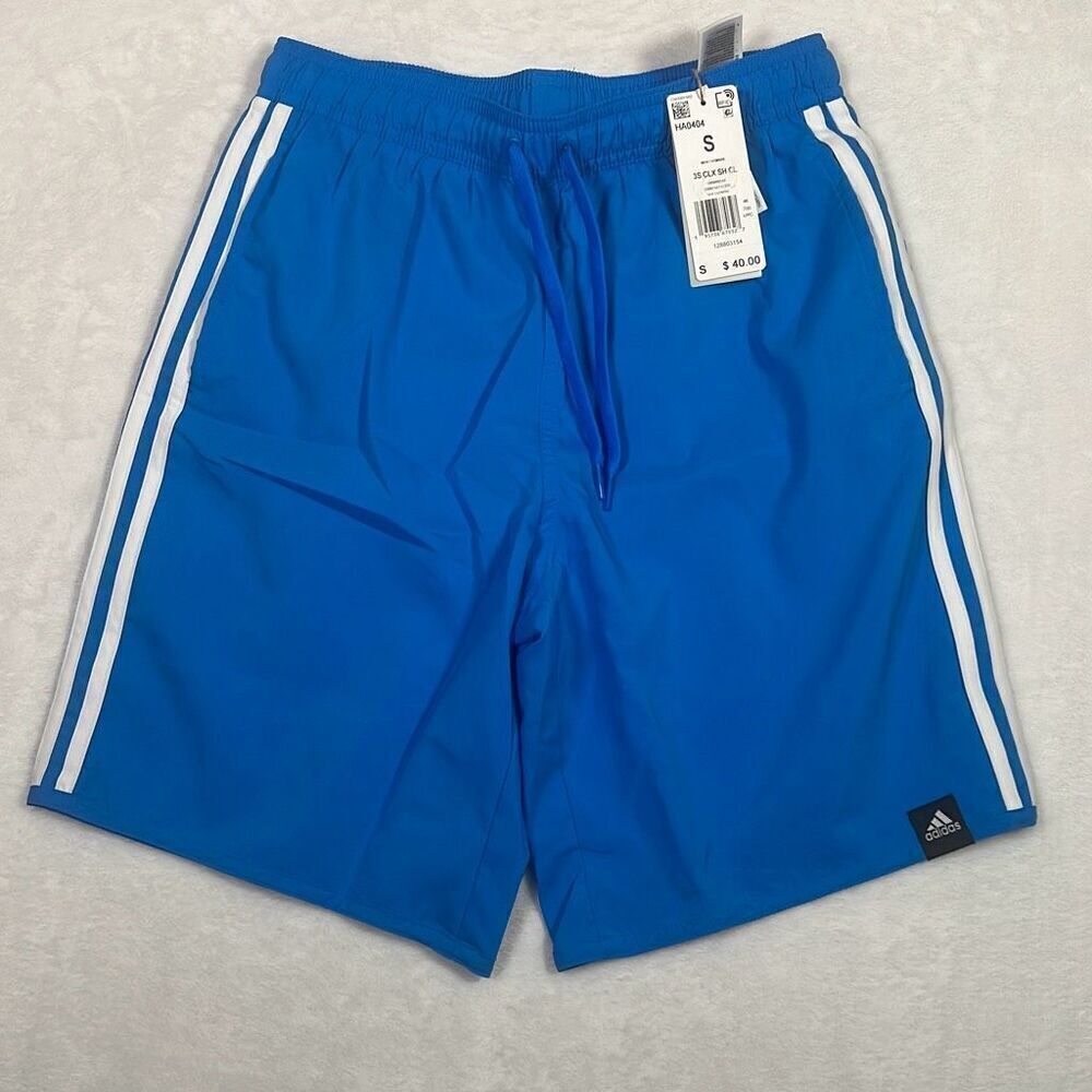 Adidas‎ 3 STRIPES CLASSIC LENGTH SWIM SHORTS HA0404 swim trunks NWT-Men Small